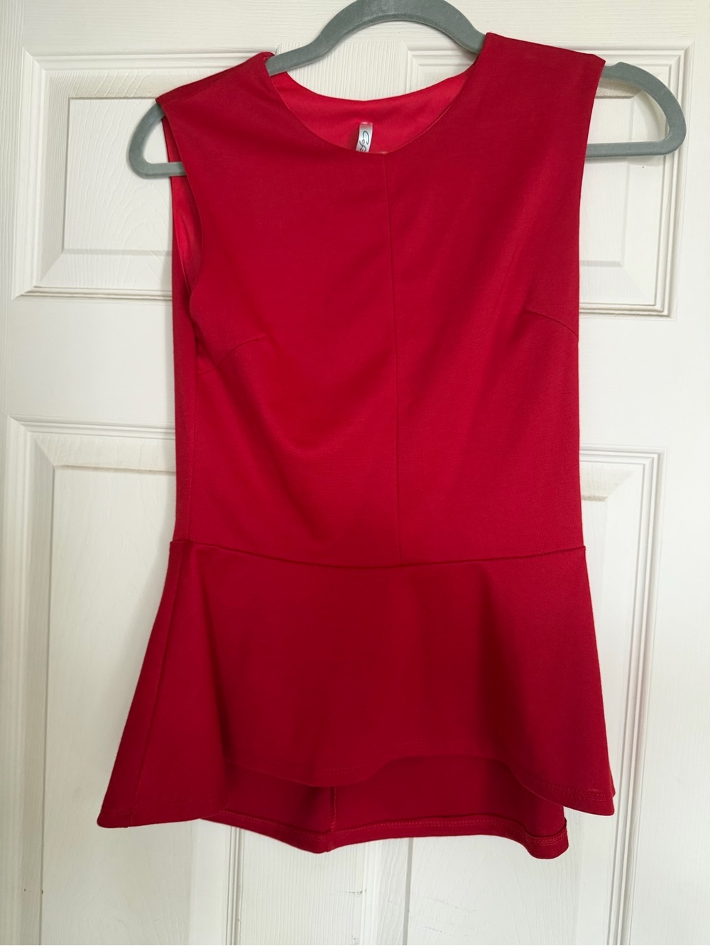 Red Peplum Top - Sleeveless